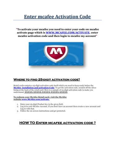 how to redeem mcafee code|install mcafee product code.
